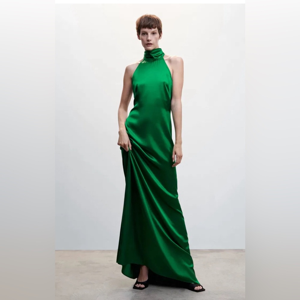 Mango Green Satin Gown
